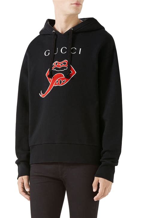 gucci lips logo hoodie|gucci oversized logo hoodie.